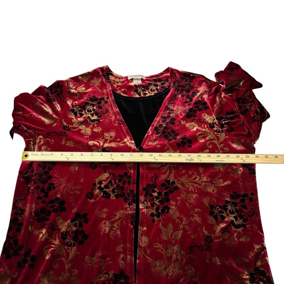 Notations Floral Velour Cardigan & Cami Set Boho Vintage Women's Size 1X - Picture 13 of 15